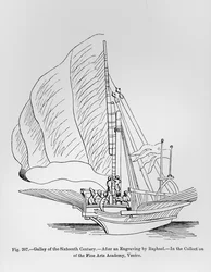 Galère du 16ème siècle, illustration de 